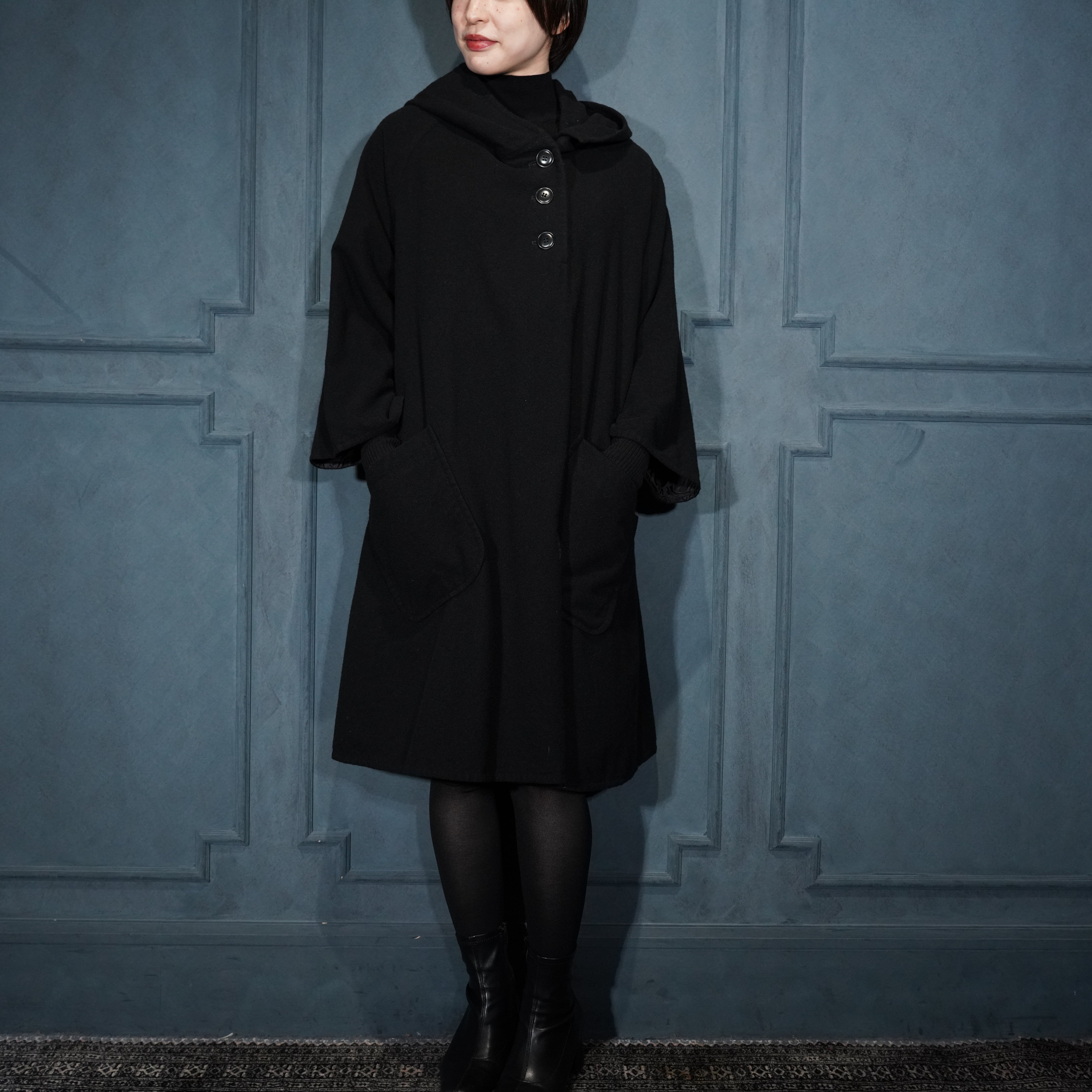 Y's YOHJI YAMAMOTO WOOL HOODIE PULL OVER COAT ONE PIECE/ワイズ