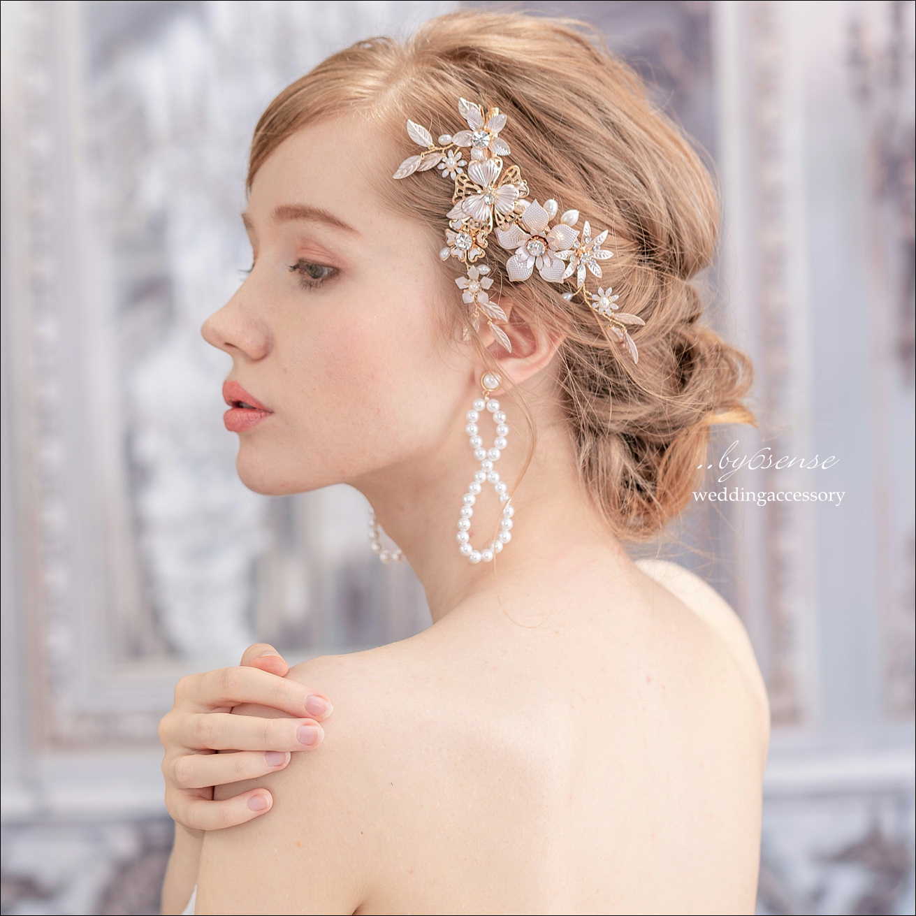 k❀2点セット❀ヘッドドレスピアス ローズゴールドヘアアクセサリー