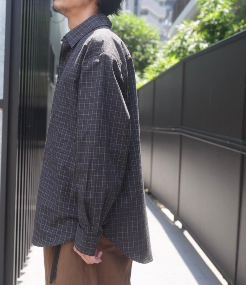 EVAN KINORI(エヴァン キノリ) / Big Shirt Two Cotton Grid Cloth