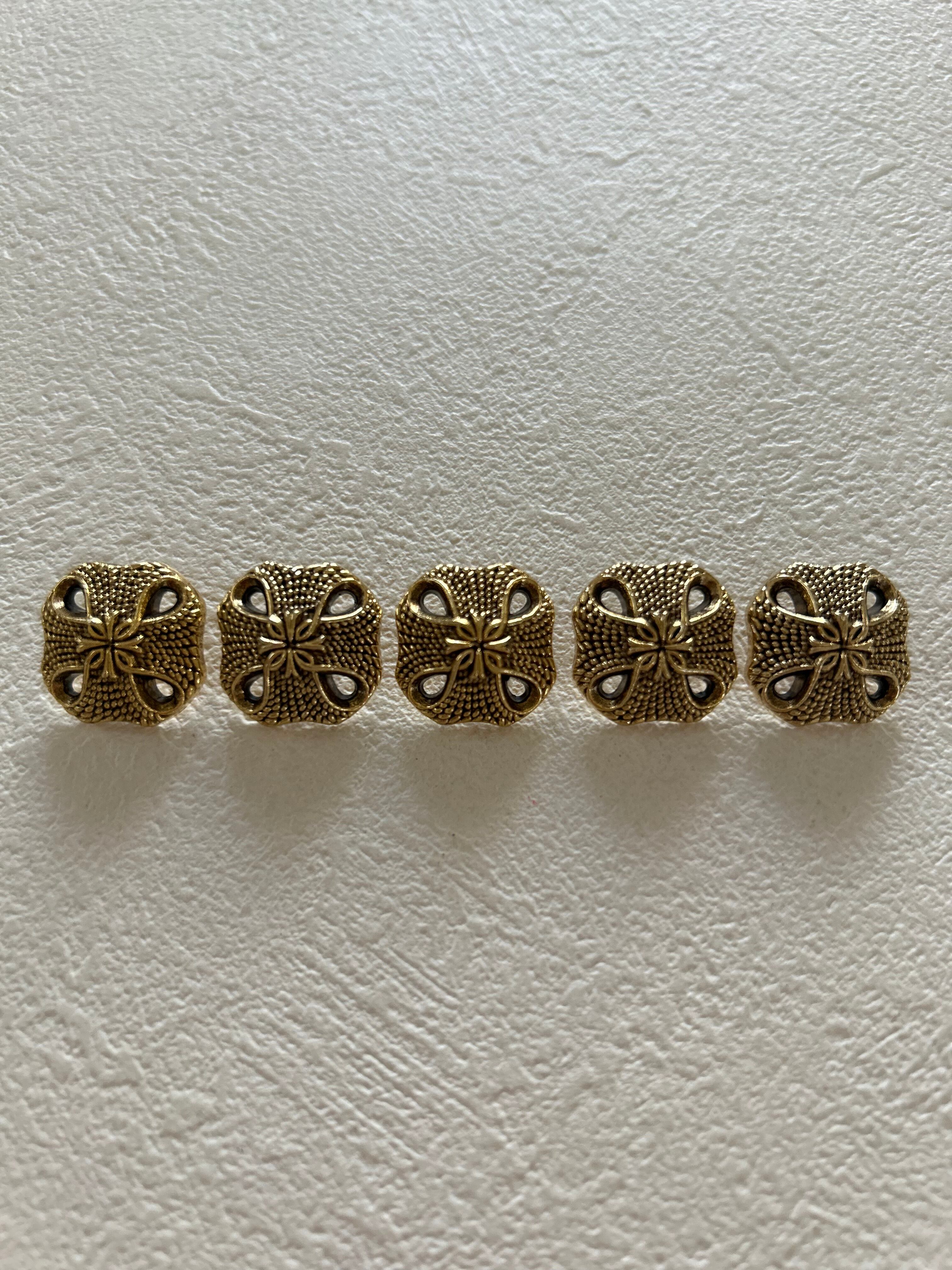 Vintageボタン インポート ゴールド 17mm プラスチックボタン アクセサリーパーツ デコレーション材