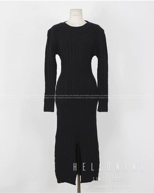 ゲーブル編み ニットワンピース　AJ1079-8068
