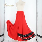 フラメンコ 衣装 DOCE del Flamenco ドセデルフラメンコ ファルダ スカート レッド系 ブラック系 ホワイト系 赤 黒 白 ボランテ フリル ドット 水玉 ストレッチ 伸縮 無地 レッスン 練習着 ダンス パーティ 発表会 発表会衣装 ダンス衣装 ステージ衣装 舞台衣装