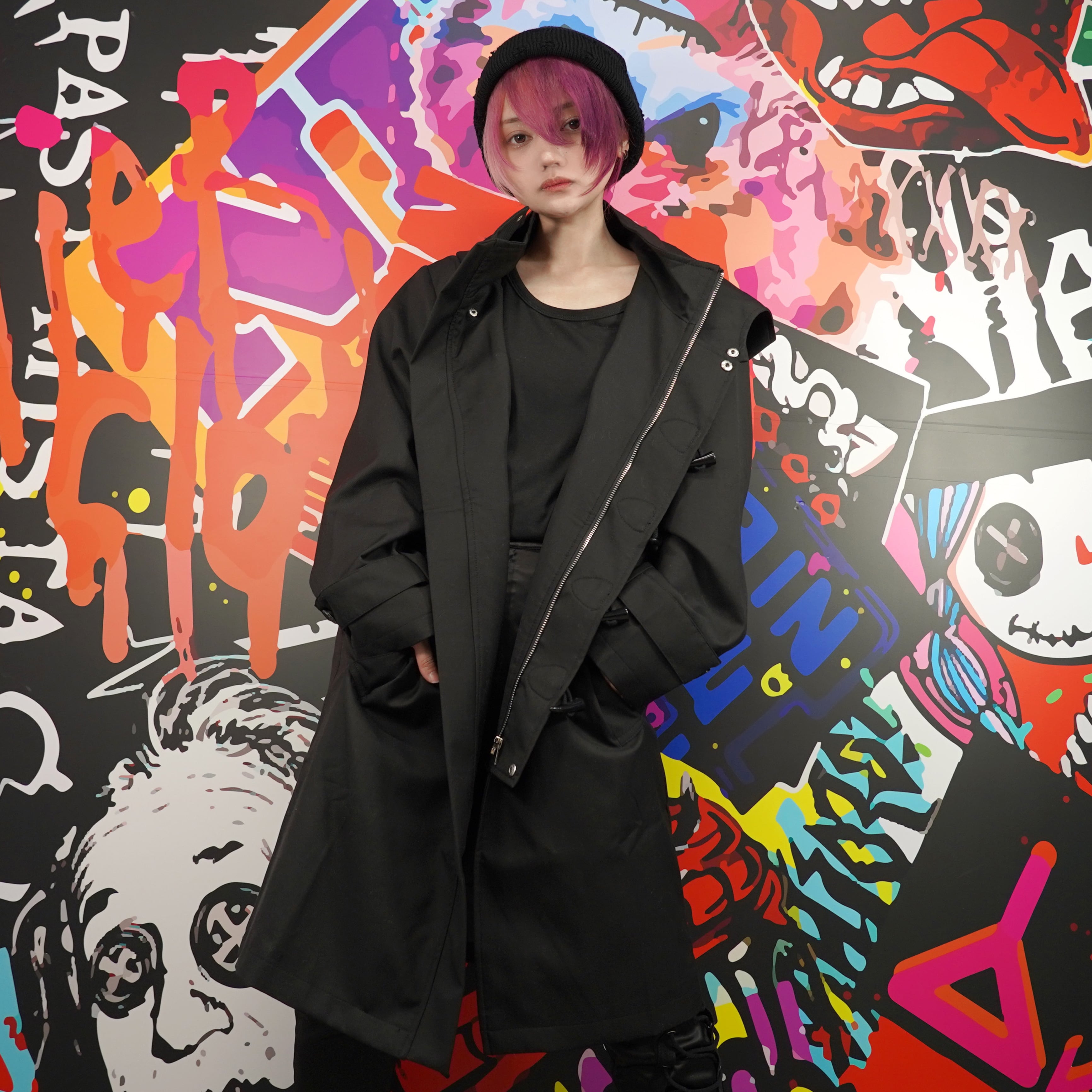 ASYMMETRIC TOGGLE BUTTON LONG COAT | NIER CLOTHING