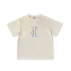 GROWN / Ladies Sardine Embroidered Tee - Milk