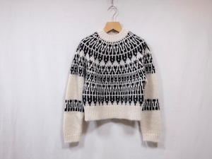 Women BATONER “ MOHAIR NORDIC CREW NECK” IVORY