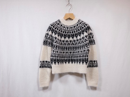 Women BATONER “ MOHAIR NORDIC CREW NECK” IVORY