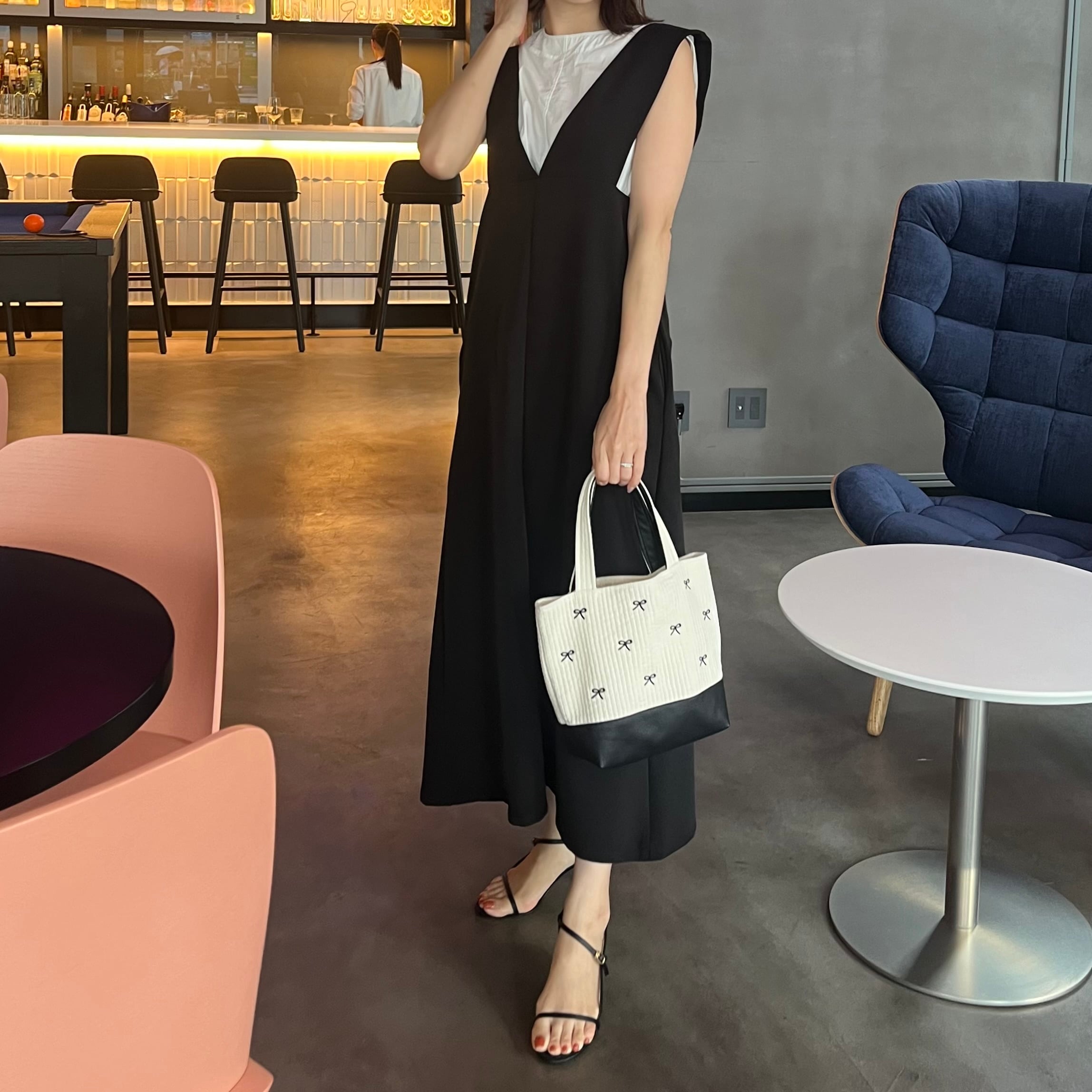 Vネックジャンパースカート[30009] | conforobe(コンフォローブ)