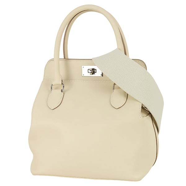 Used HERMES エルメス ツールボックス 20 ヴォースイフト クレ オフホワイト ハンドバッグ ショルダーバッグ 超美品