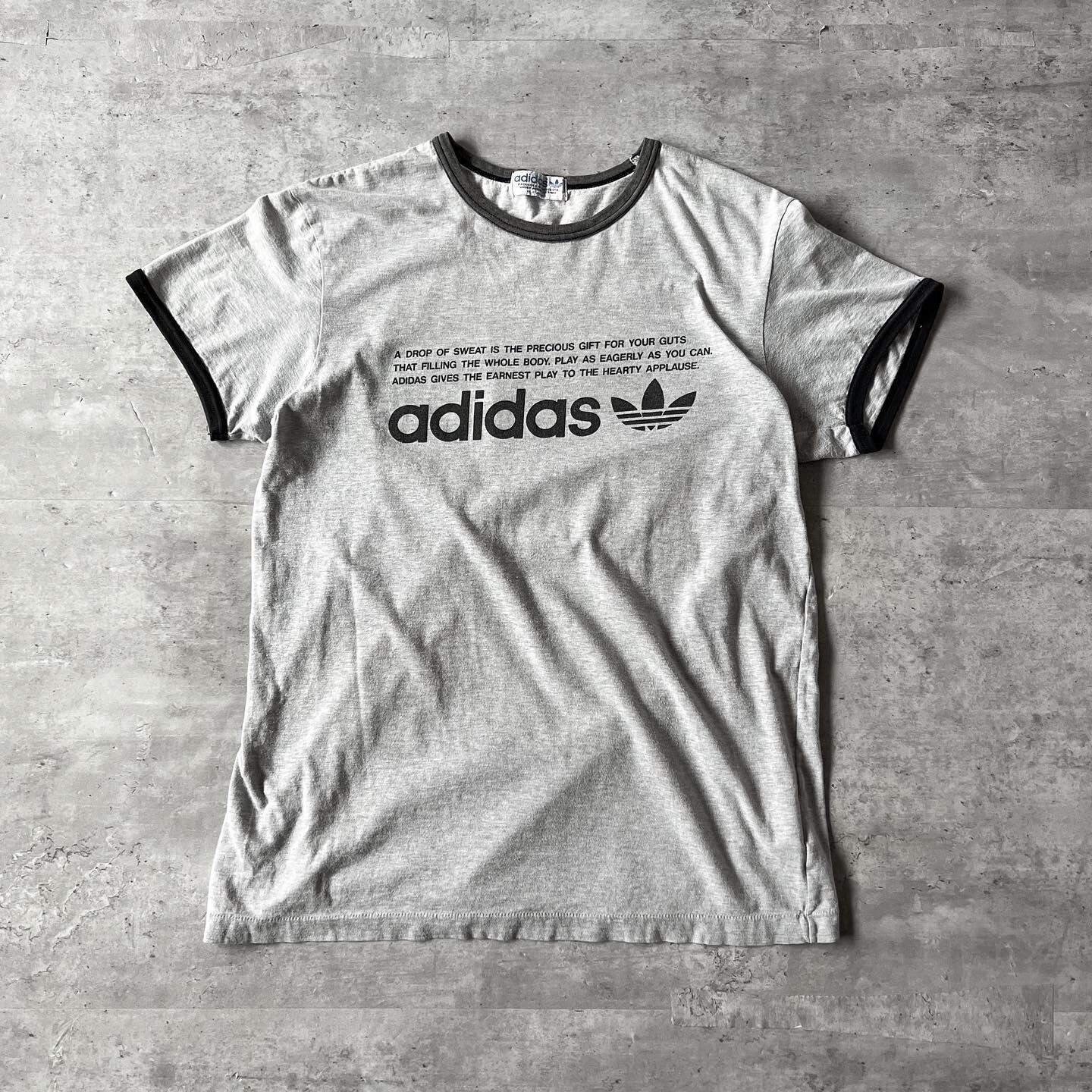 80s “adidas” ringer Tee 80年代 デサント製アディダス リンガーt ...