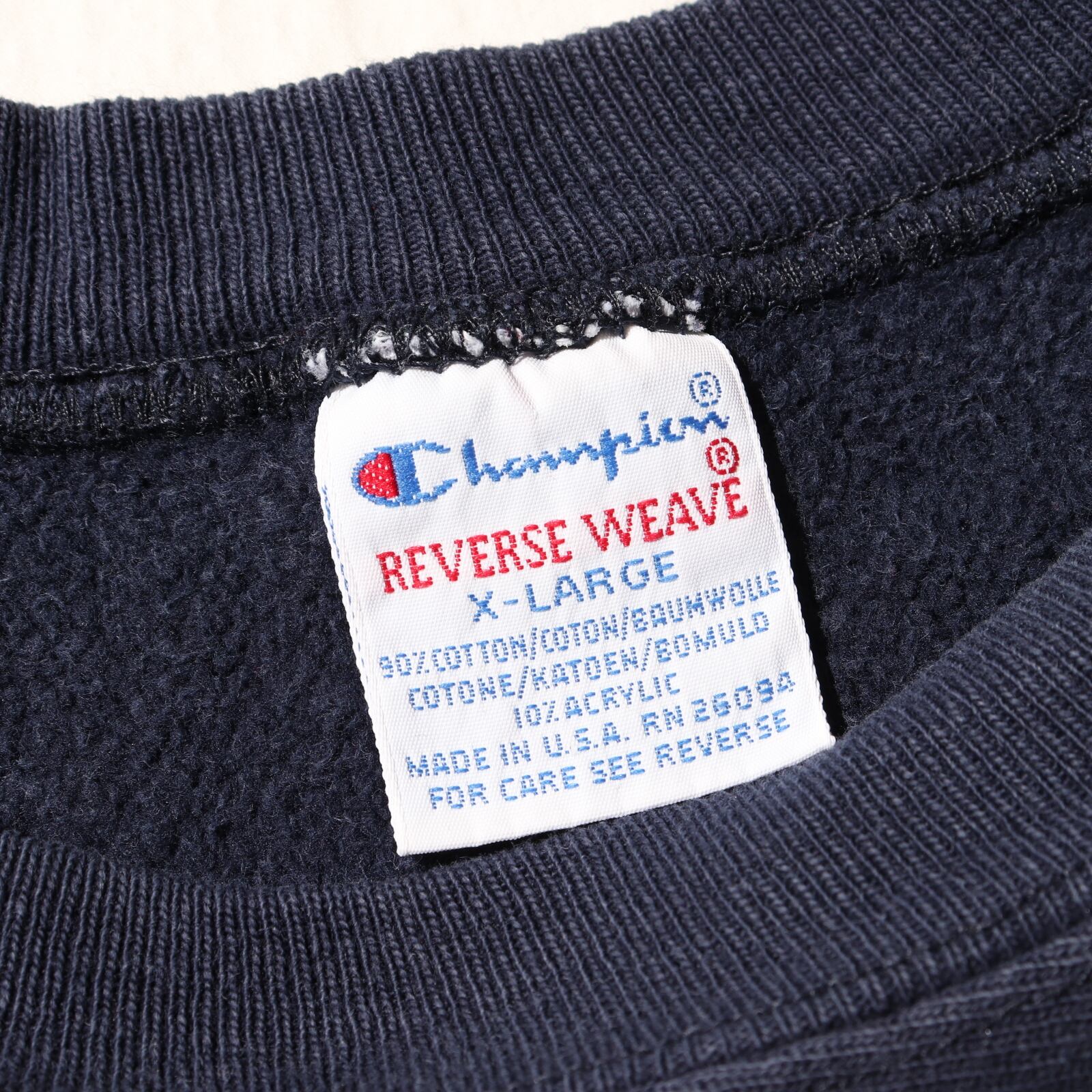 美品 XL 三段 カプセル ネイビー 90s USA リバースウィーブ 