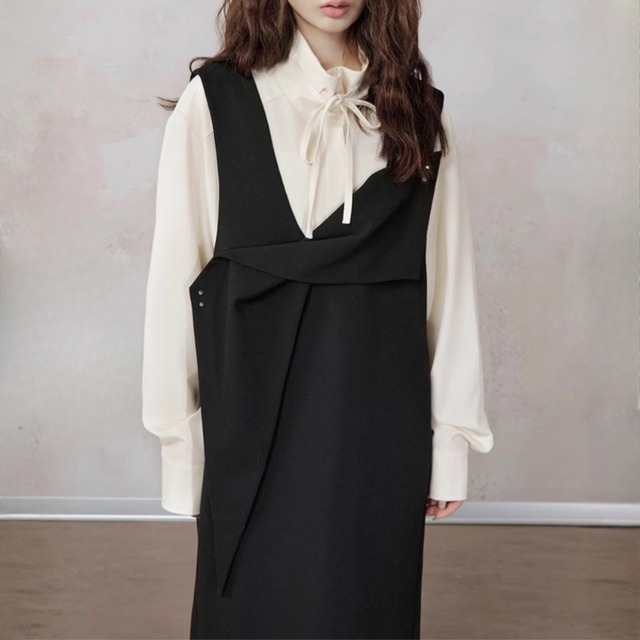 Asymmetrical drape one piece C1623