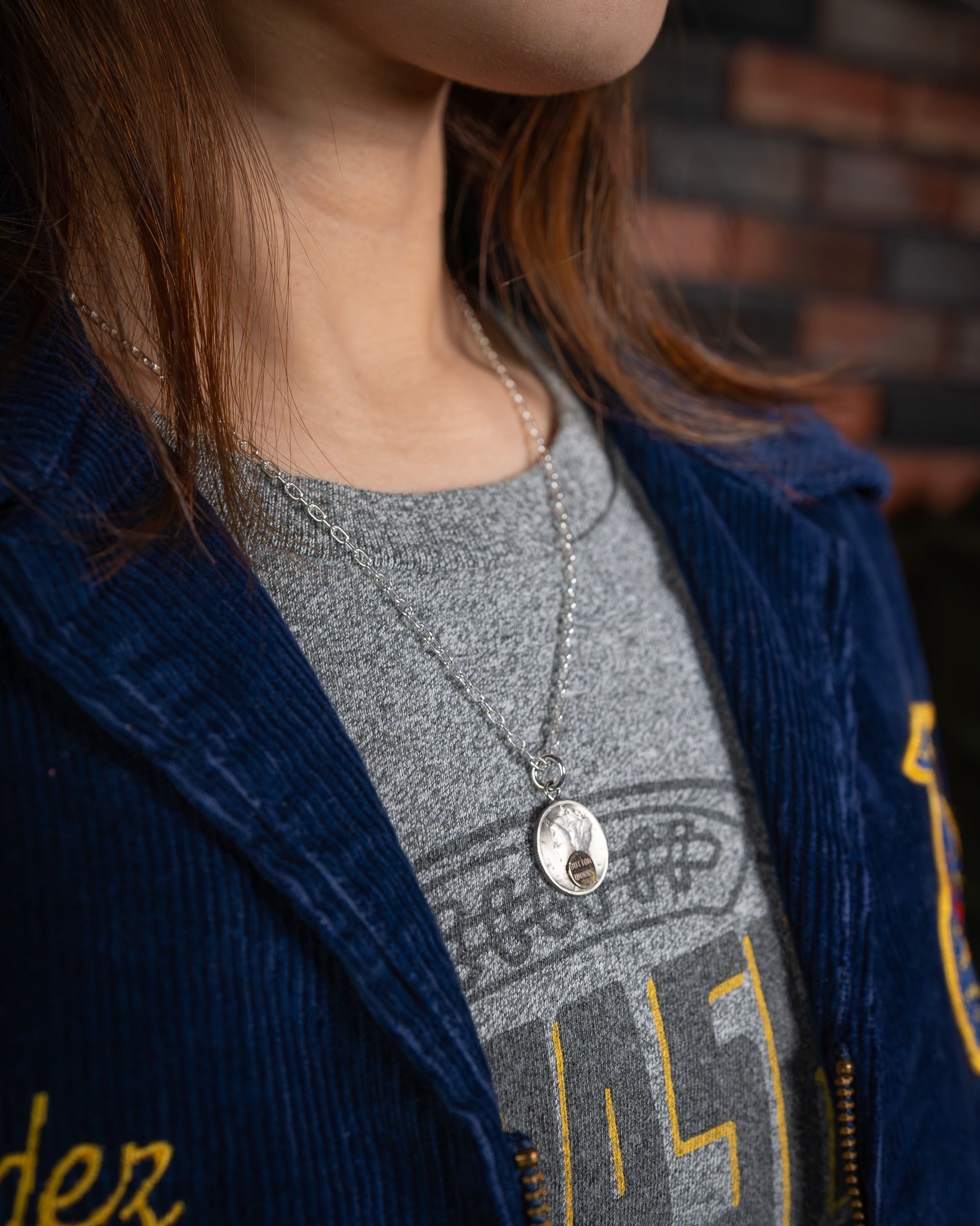 Button Works】Mercury Dime Coin Necklace Silver 900 Silver 925
