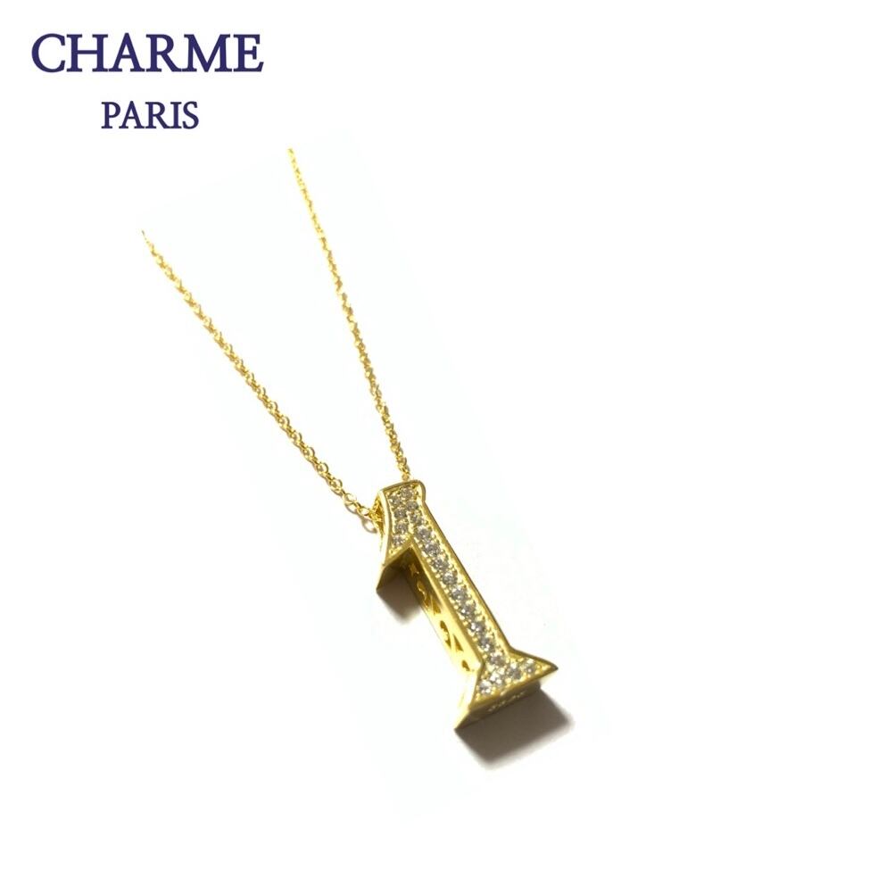 22k plating cz diamond  number necklace (1)