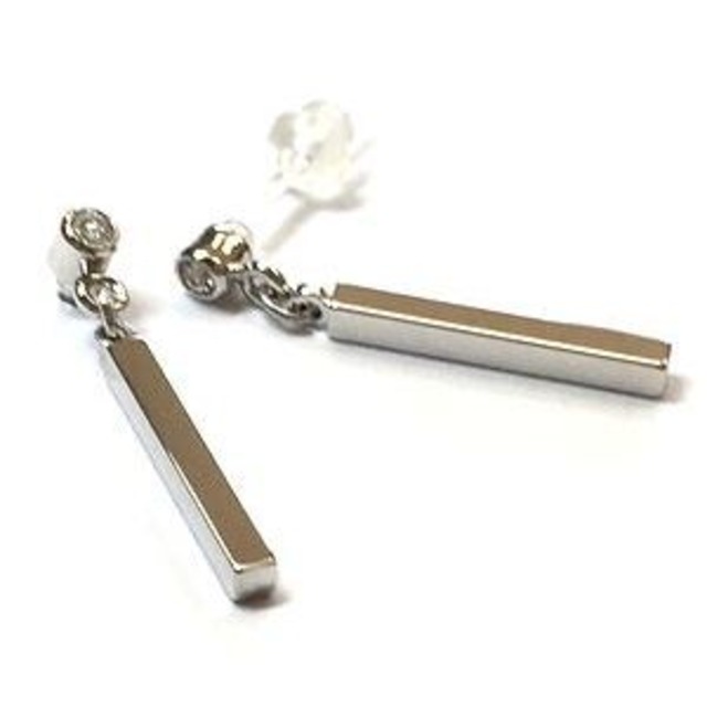 四角棒ピアス☆樹脂ポスト【高品質クリスタル使用】/JP-30