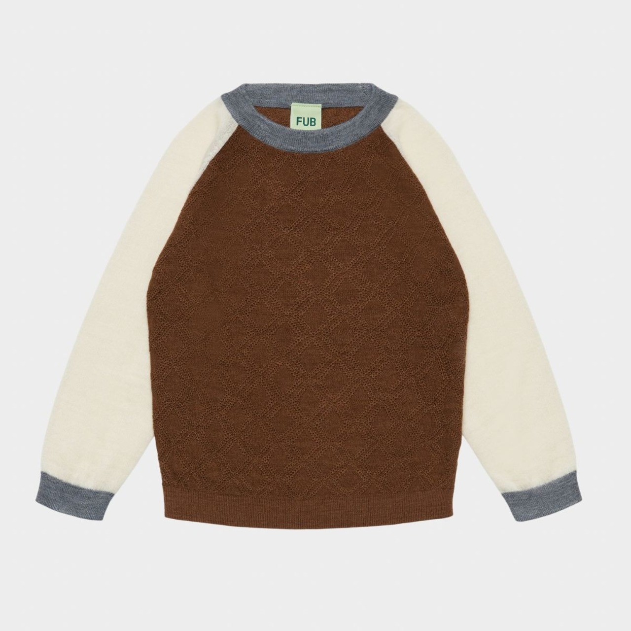＜FUB＞Baby&Kids カラーブロック クルーネック セーター Colour Block Crew(hazel melange) - 1