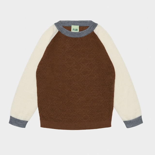＜FUB＞Baby&Kids カラーブロック クルーネック セーター Colour Block Crew(hazel melange)