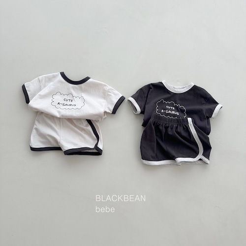 【予約　2024 summer】bebe：toy set〔トイ半袖セットアップ〕　black bean