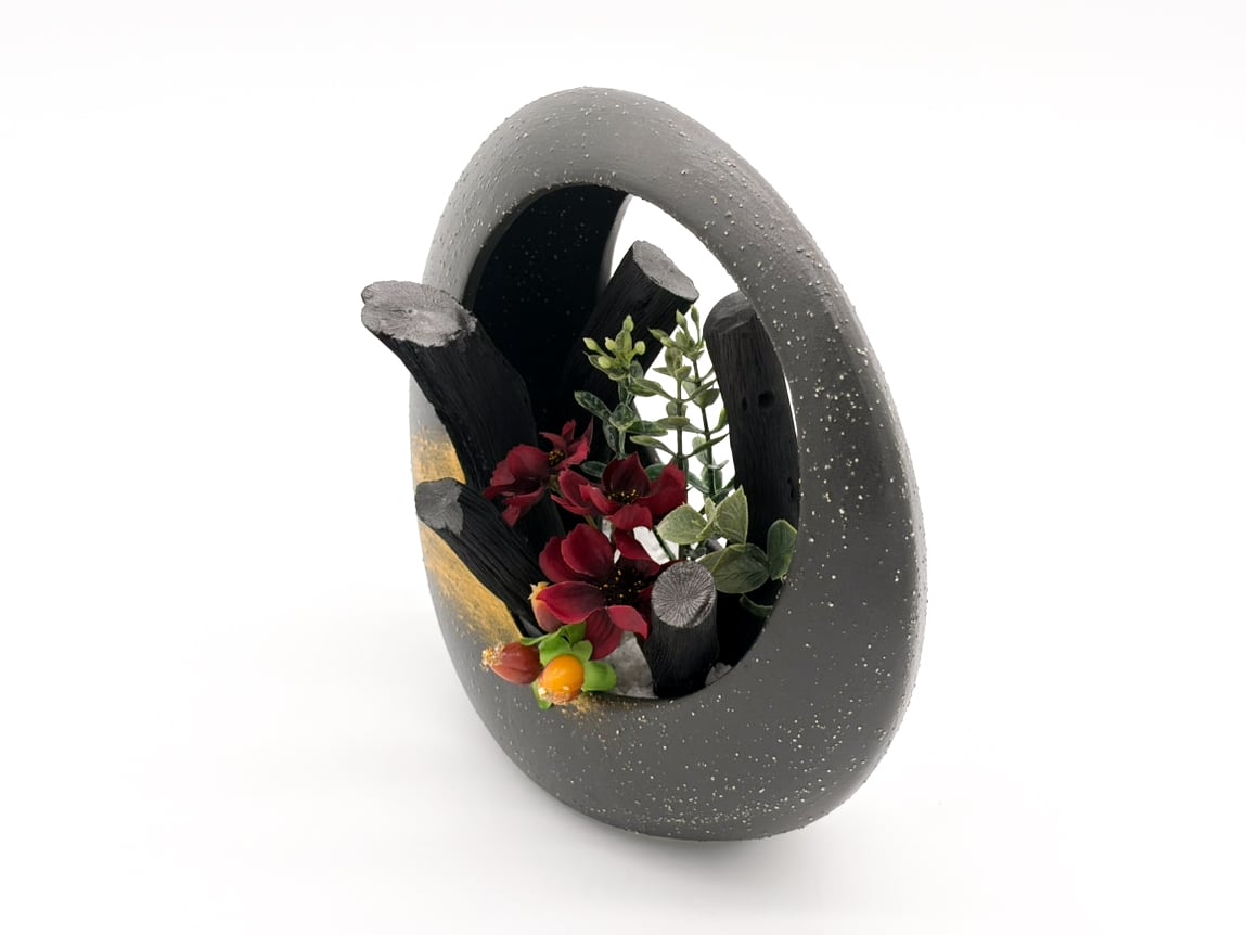 紀州備長炭 インテリア 『あけぼの』 黒 Type F 置物 オブジェ 消臭 調