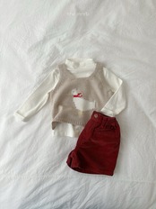 韓国子供服 / minirobe / 26Autumn / ハーフネックTシャツ / 秋服 *S~XL*