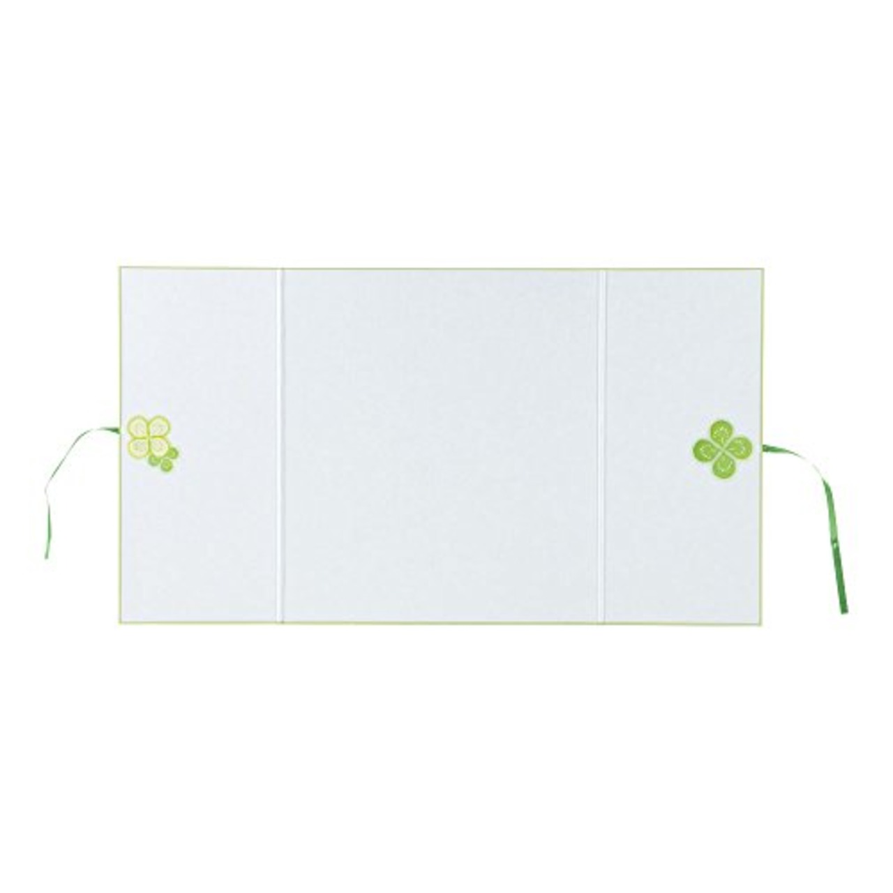 ミドリ 色紙 カラー色紙 両開き リボン クローバー柄 33145006