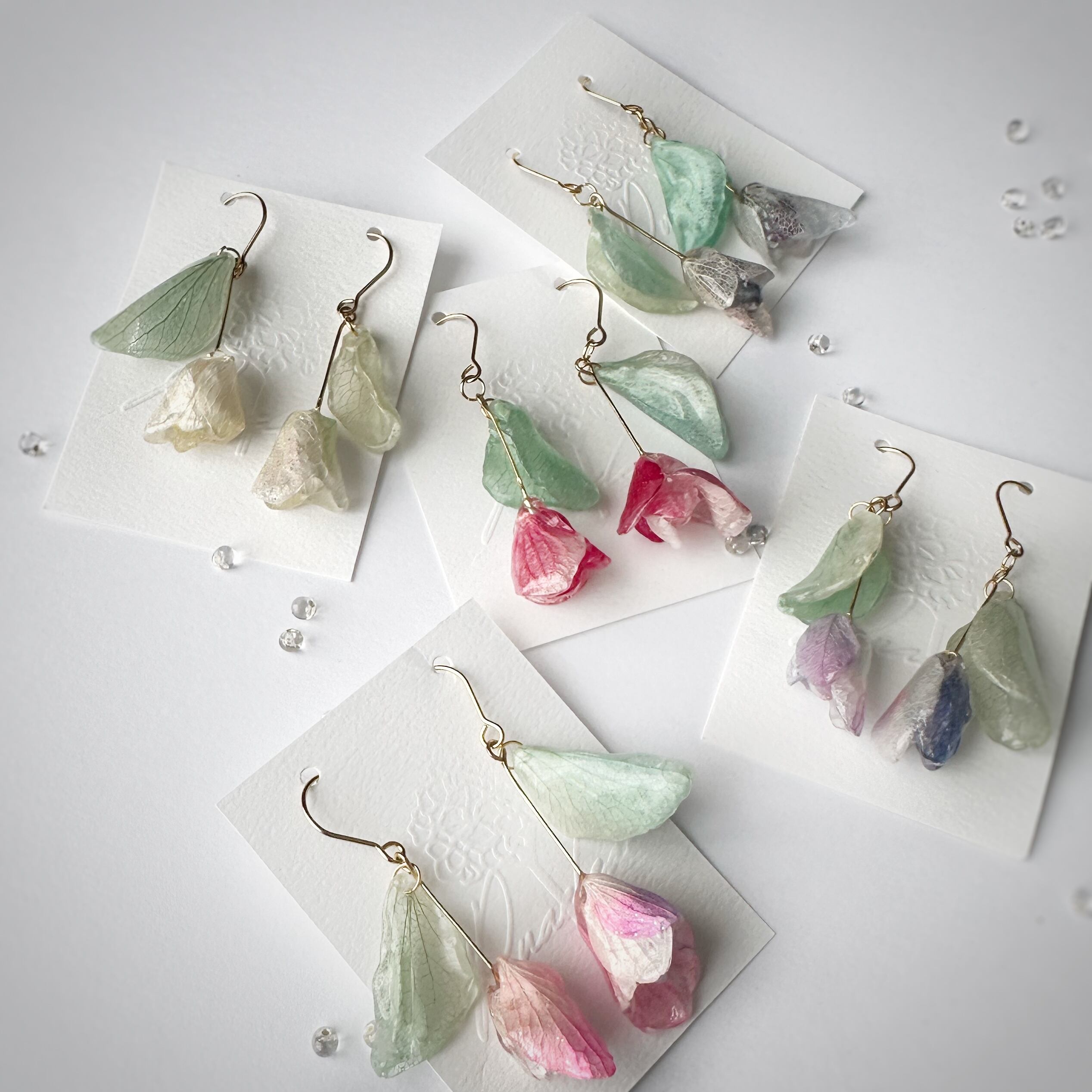 チューリップ 本物の紫陽花 ピアス・イヤリング