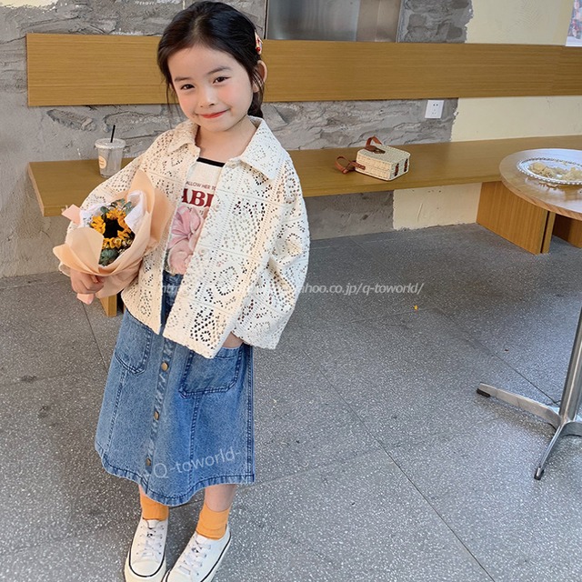【90㎝-140㎝】トップス　ジャケット　レース　レトロ　ナチュラル　女の子　ガーリー　韓国子供服　子供服　キッズ　