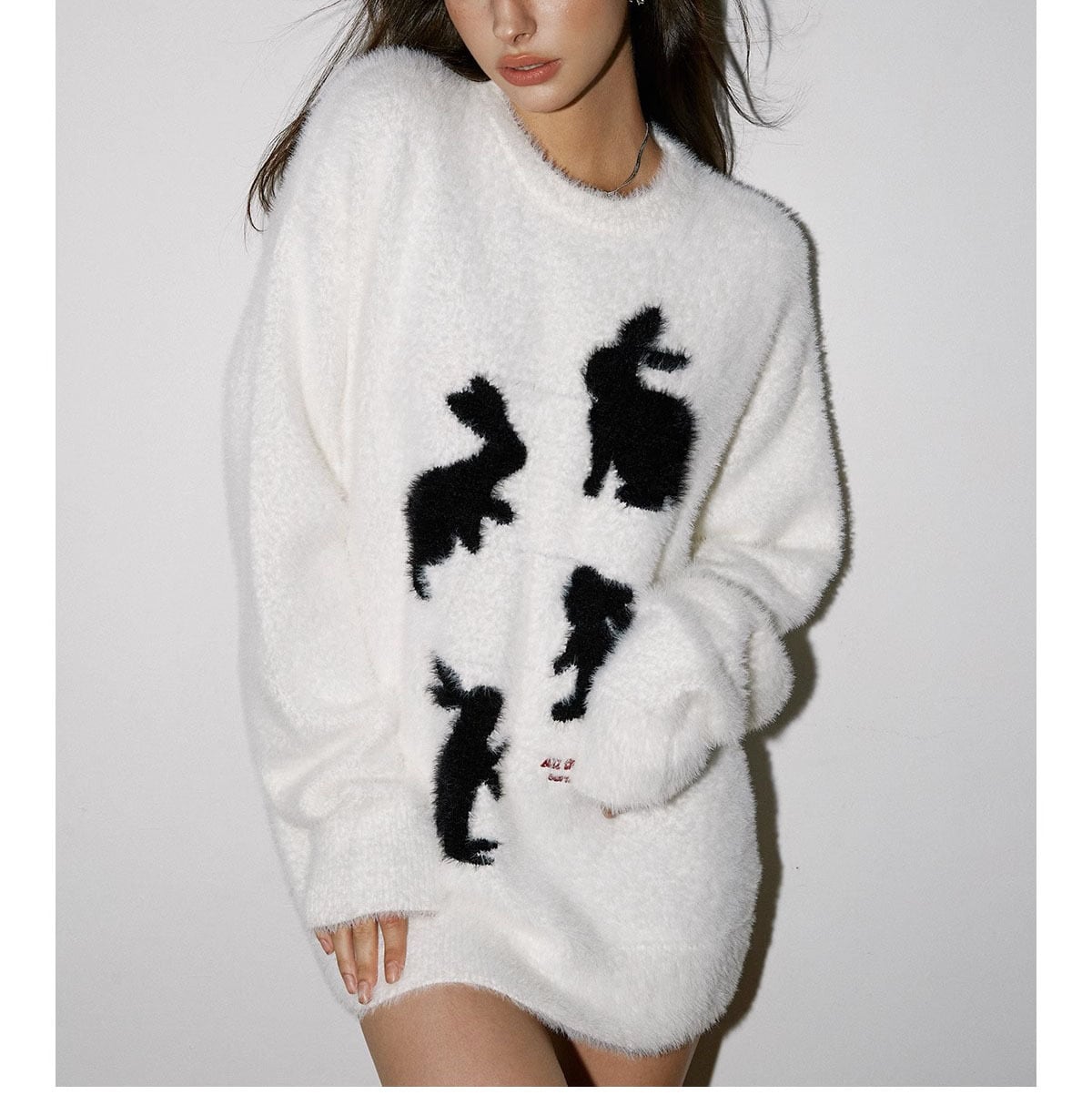 トップス セーター 長袖 ラウンドネック モコモコ ふわふわ 伸縮性