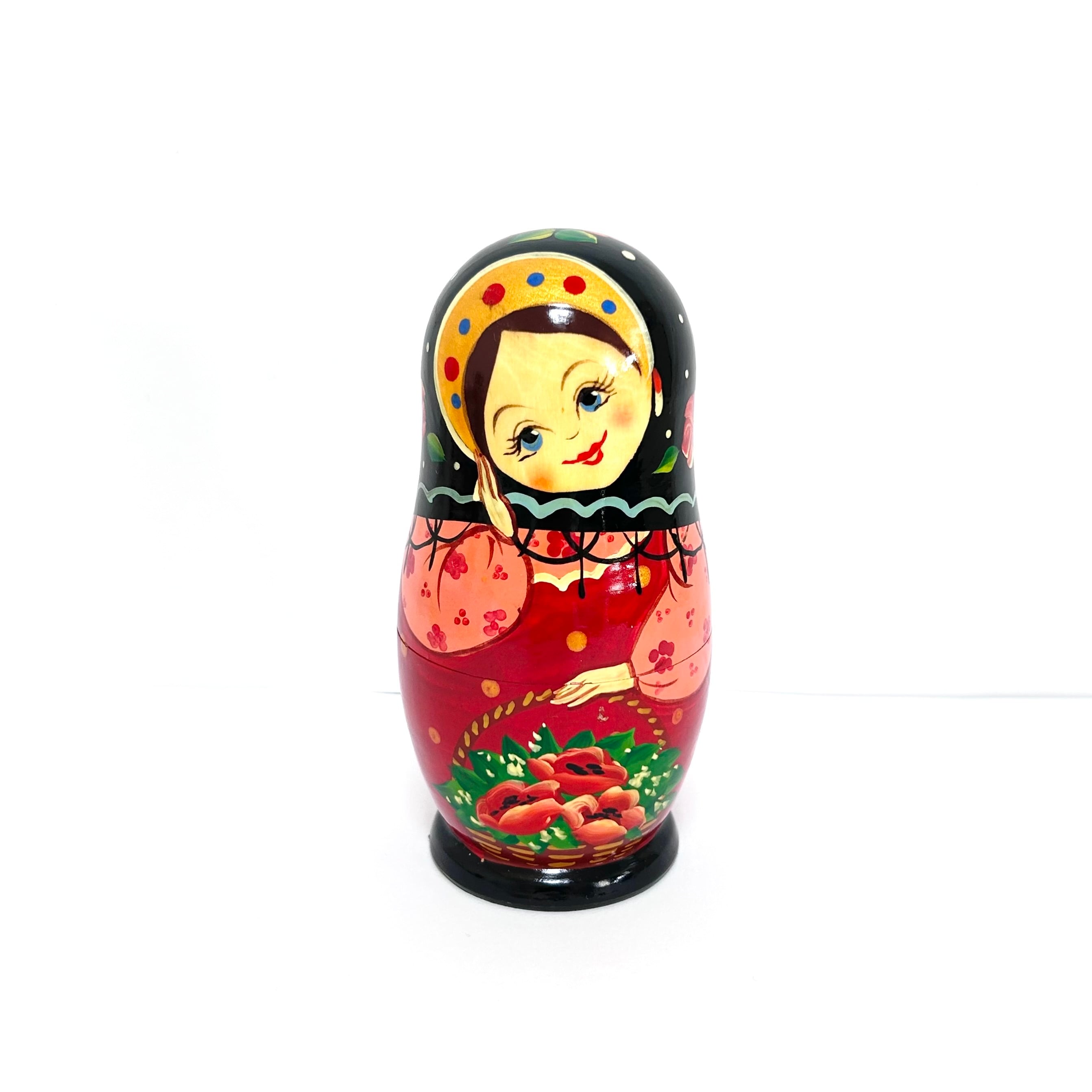 フラワー マトリョーシカ 13cm 6ピース ロシア製 セミョーノフ