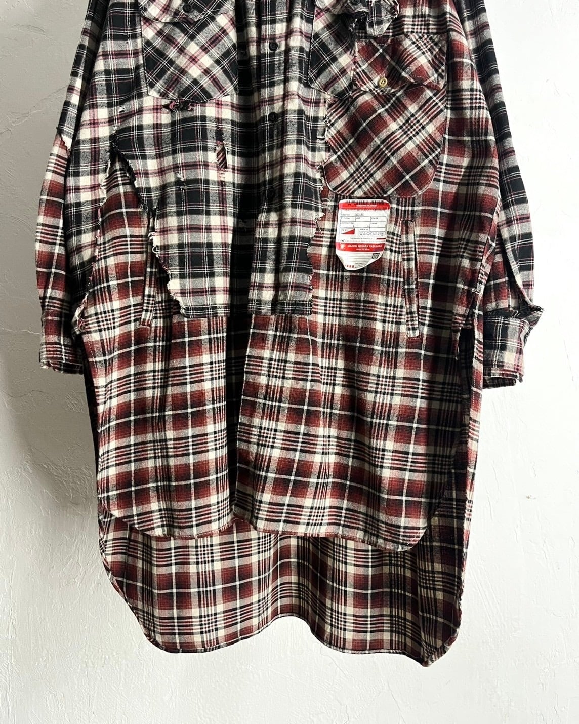 21SS MAISON MIHARA YASUHIRO Damage Layered Check Flannel Shirt | VOLAR