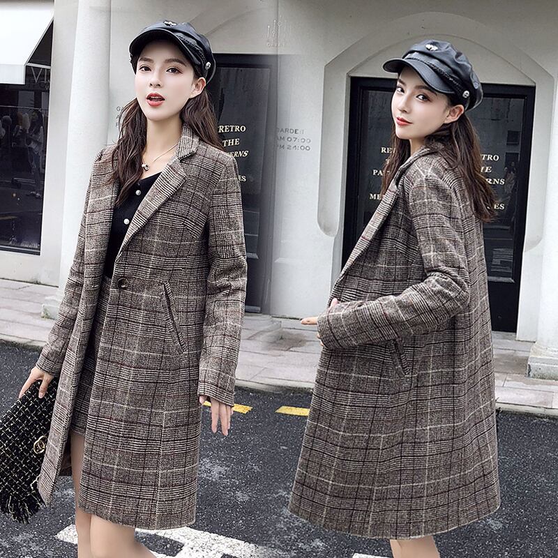 セットアップ チェック柄 ロングジャケット + ショートパンツ セットアップ チェック柄 ロングジャケット + ショートパンツ