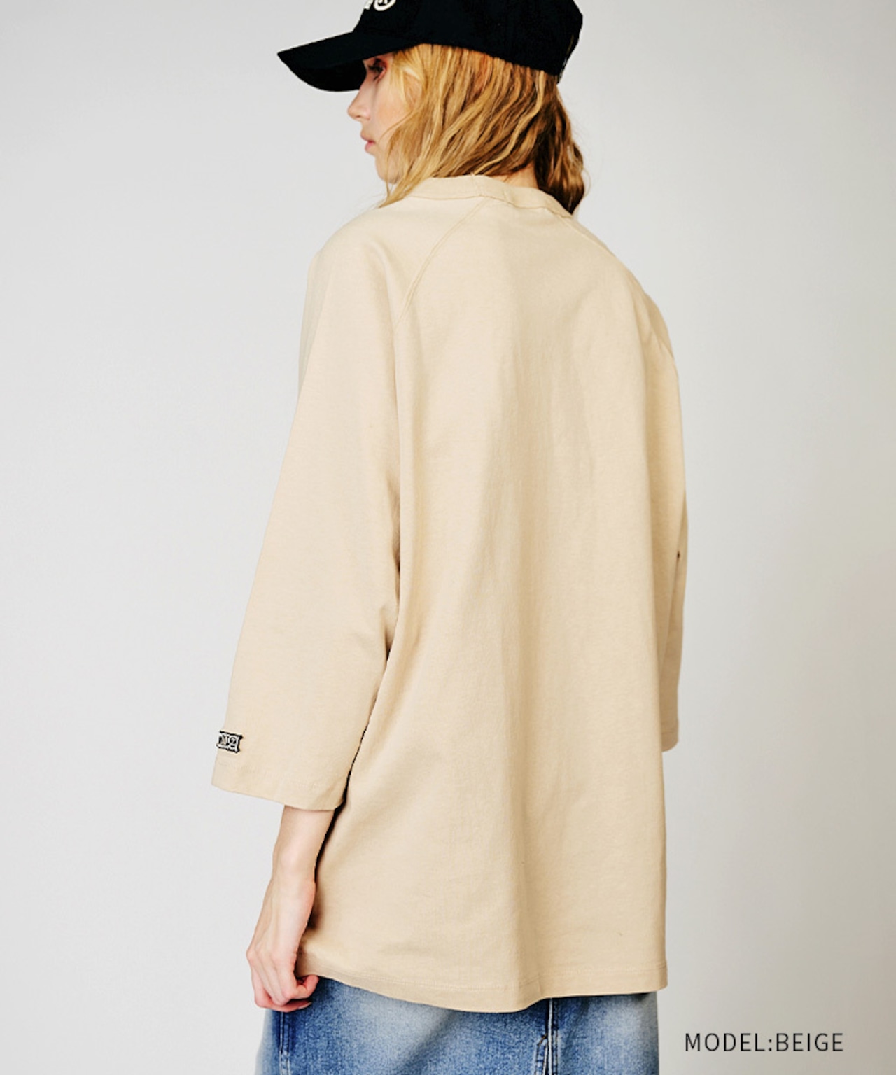 【先行販売】COOLA DOGGYフォトプリントラグランスリーブTシャツ (BEIGE) CQ-48024