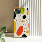受注生産 iPhoneケース 白背景のカラフル有機形抽象｜ポップアブストラクト PABS045C