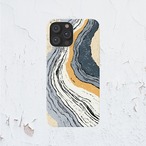 受注生産 iPhoneケース ネイビーと金色の地層マーブル｜大理石風 MARB022A