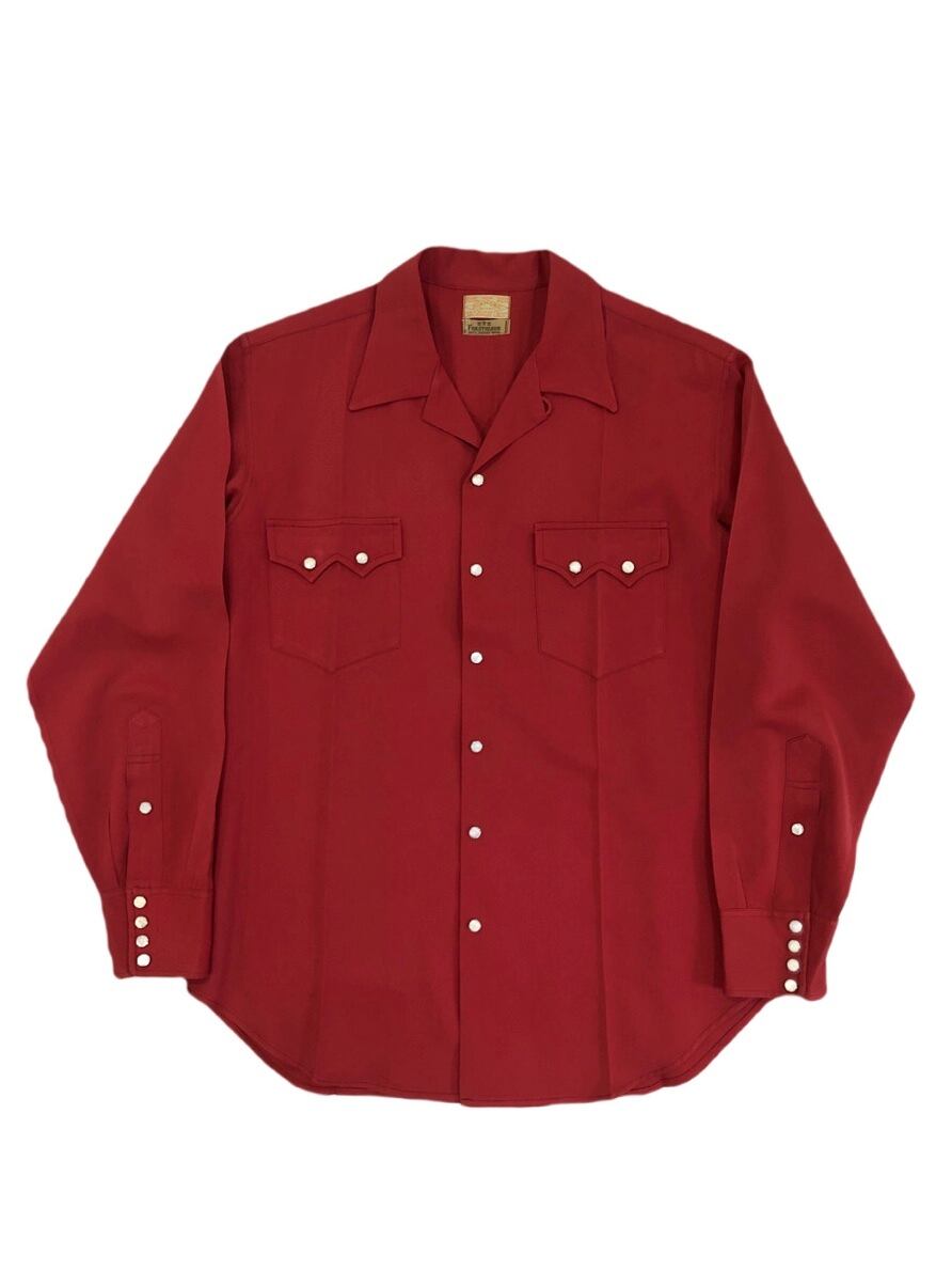 1940s-1950s Wool Gabardine Western Shirt