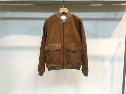 niuhans"Goat Suede Bomber Jacket Light Brown"