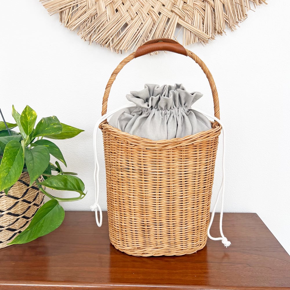 ラタンバッグ 布付き (RTA-879)