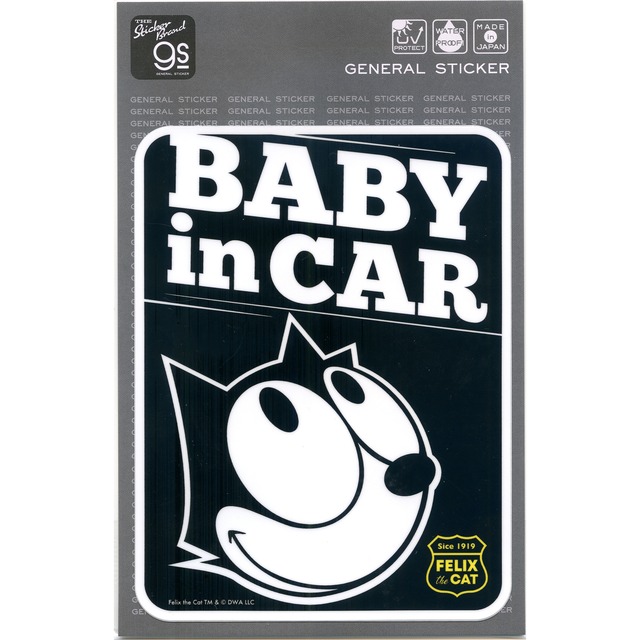 猫ステッカー(FelixtheCat)BABYinCAR
