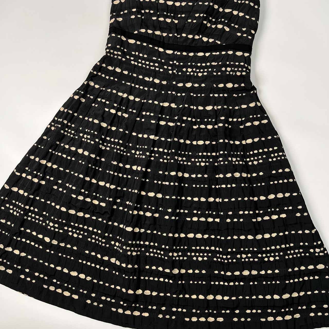 Sybilla シビラ ドット 水玉風 ノースリーブ ワンピース サイズ L /ブラック×ベージュ/レディース