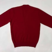 70s 80s CHEMISE LACOSTE ラコステ 文字ワニ ウールニット カーディガン 3 /K-OS-7107/ビンテージ/ボルドー系