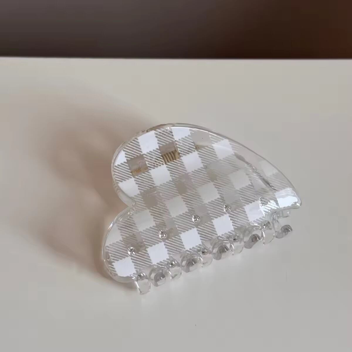 チェッククリアヘアクリップ