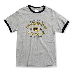 University of Iowa Printed Ringer T-Shirt. PORT＆COMPANY