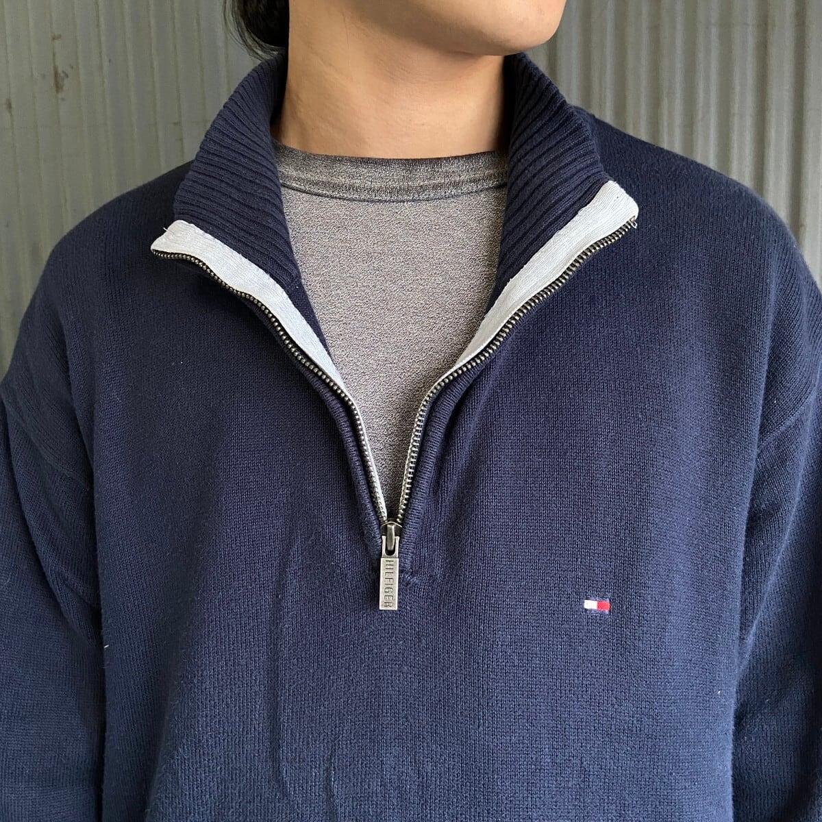 TOMMY HILFIGER トミーヒルフィガー ハーフジップ コットンニット