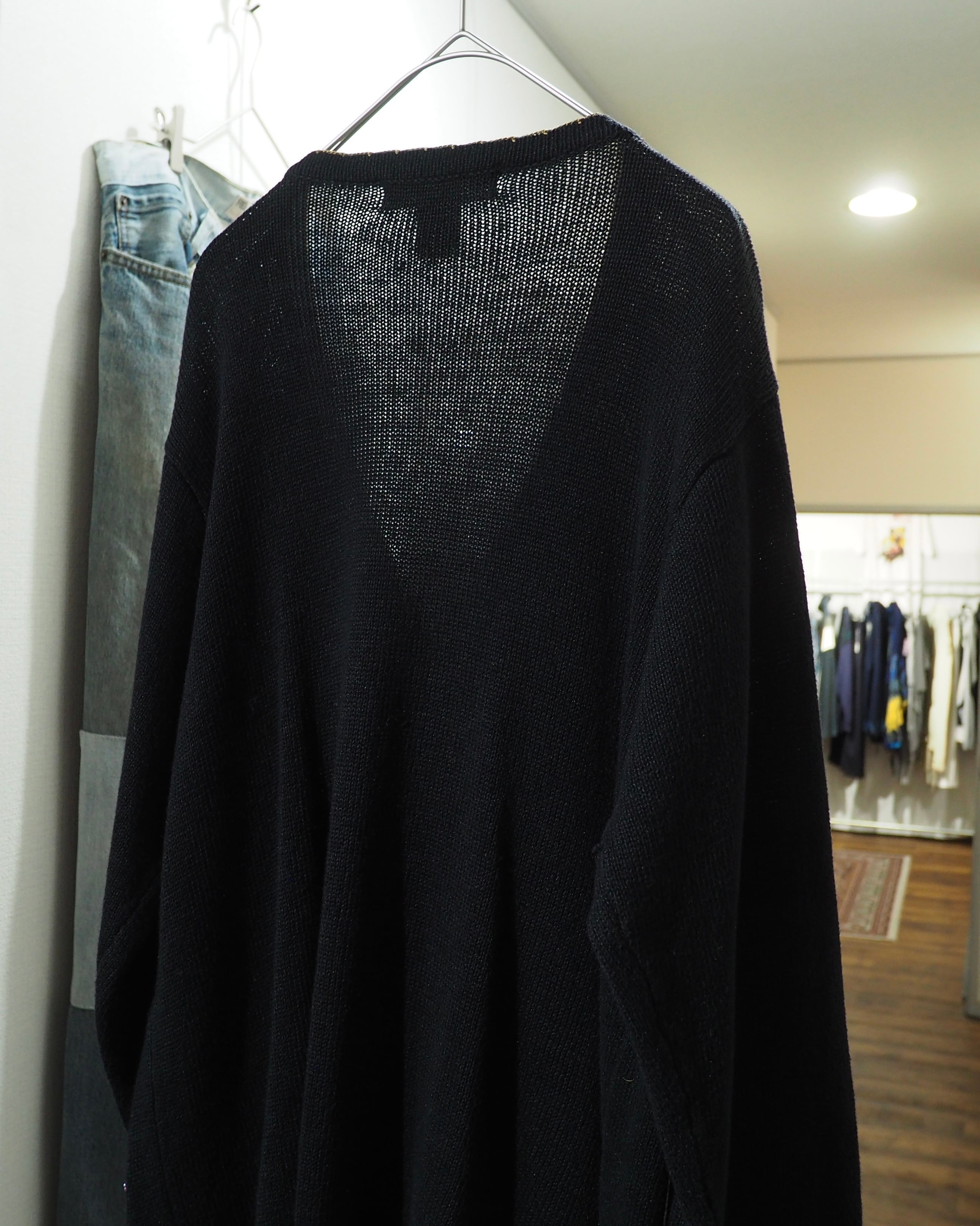 1990s Beautiful Flower Bijou Decoration Vintage Knit Cardigan