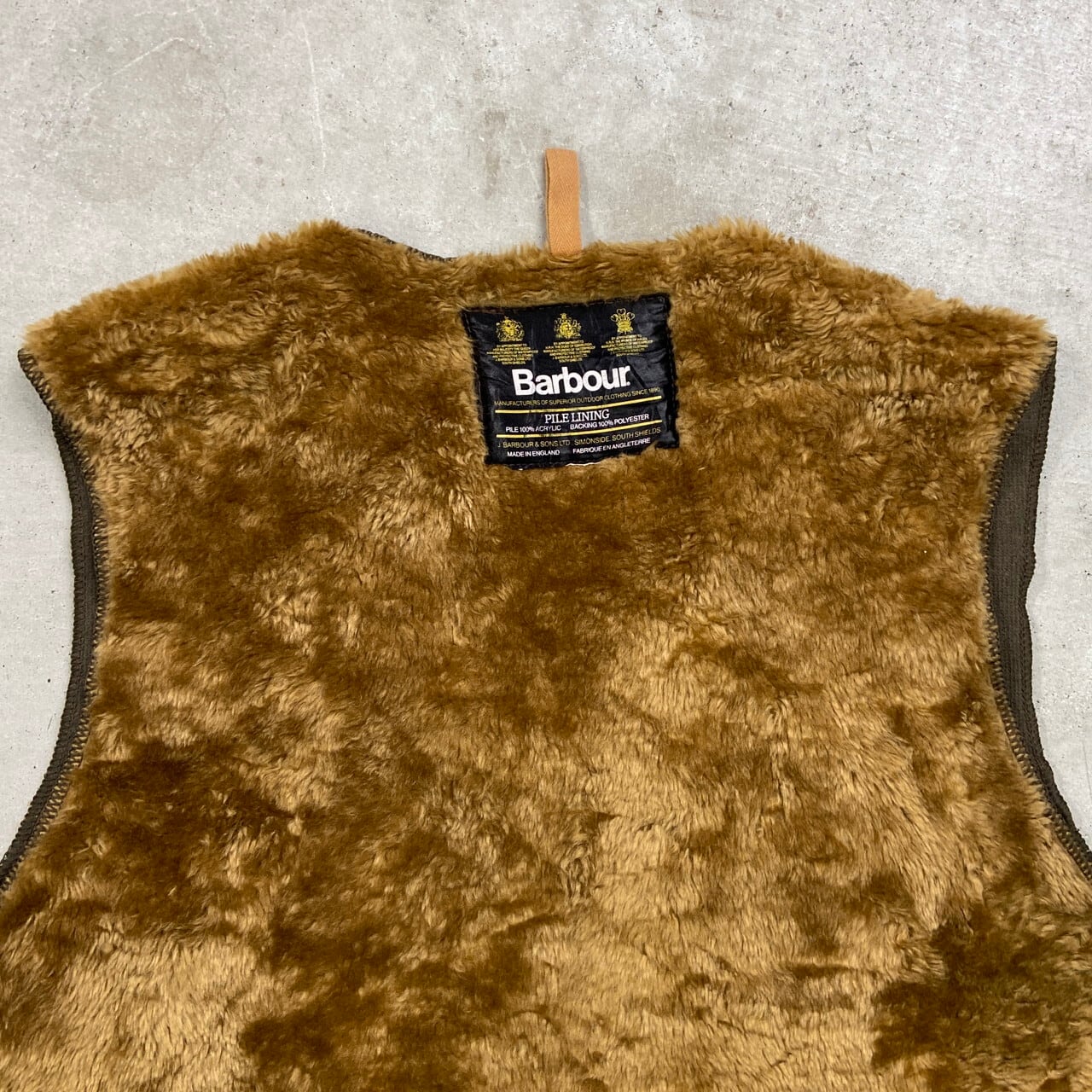 90年代 英国製 Barbour バブアー パイルライナーベスト ボアベスト