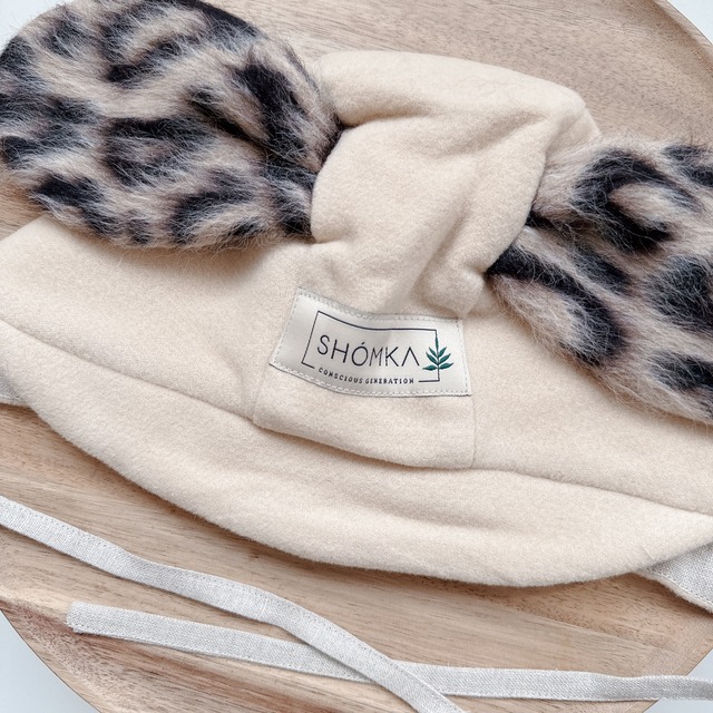 PUPPY CREAM｜タイプ：Bonnet / ツバ：Straight / 耳：Leopard