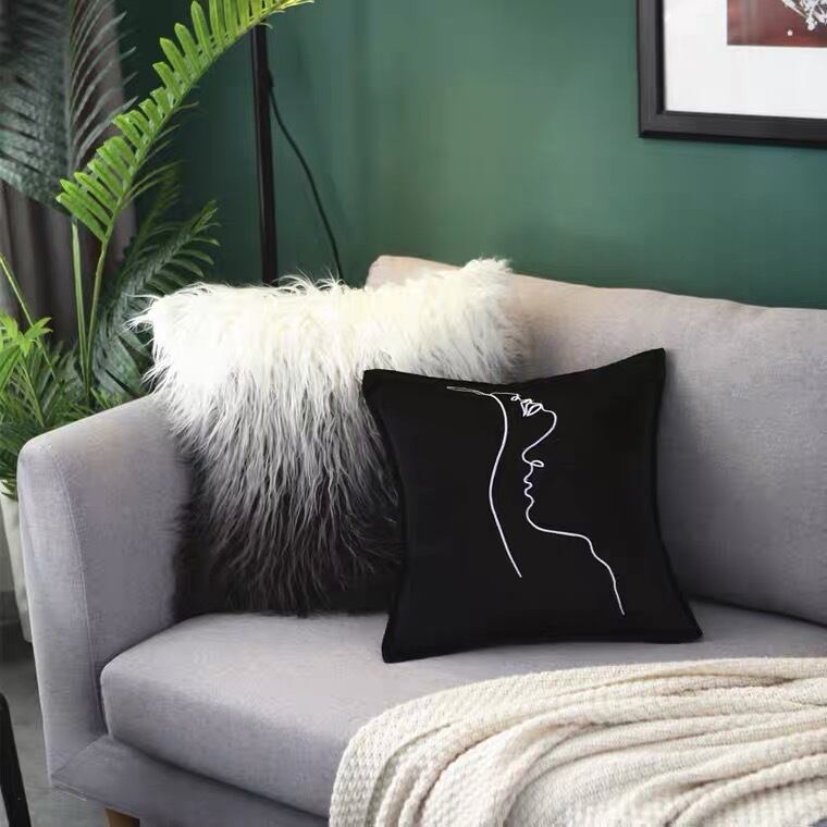 ふっさふさ & 抽象画 クッションカバー | RINOVE