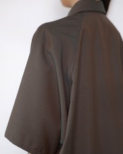 itochi - Wool & Kid mohair Tropical half sleeve shirt ：iridescent brown｜玉虫色トロピカル／キッドモヘア混／ションヘル織機