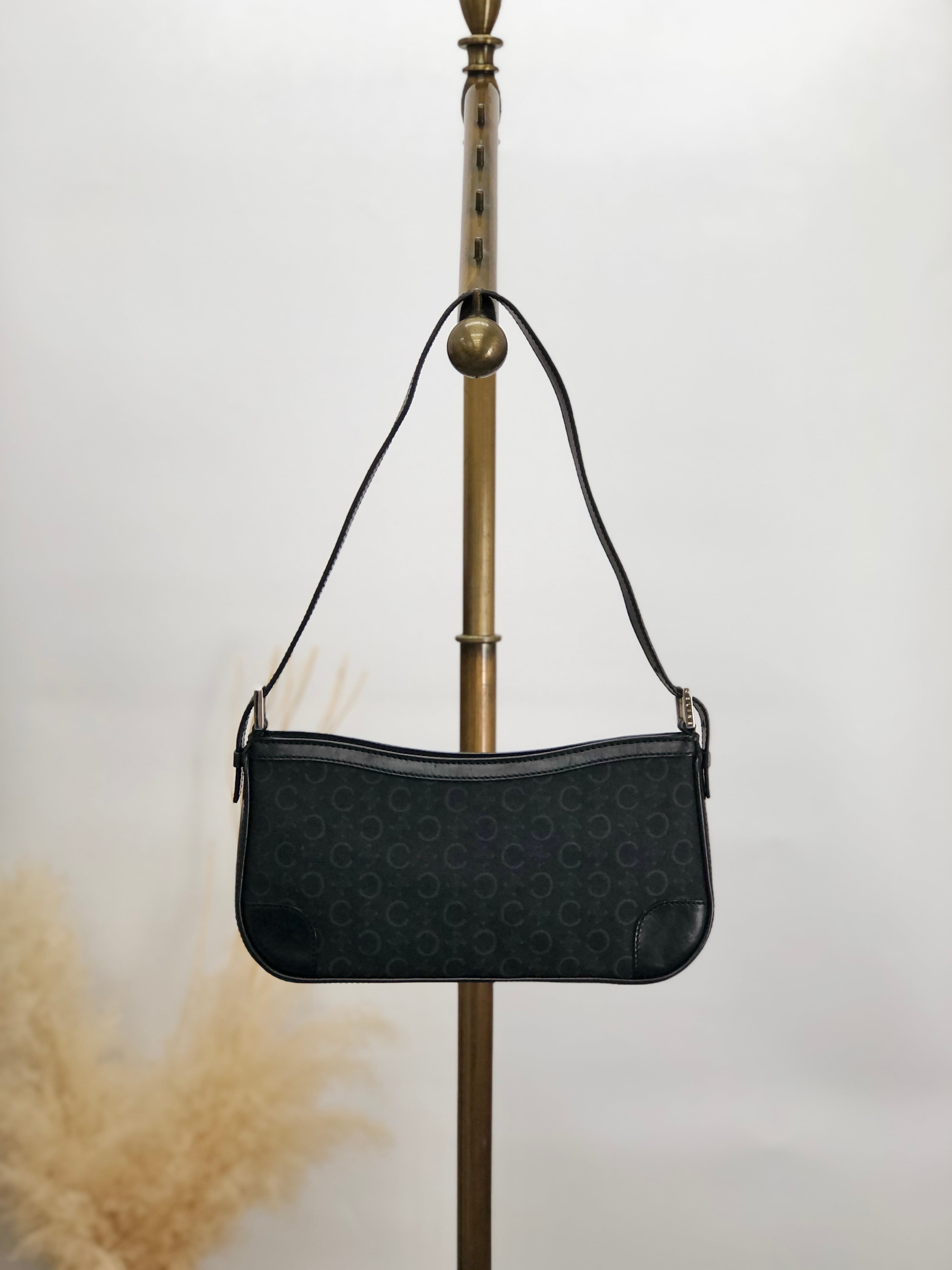 CELINE セリーヌ Cマカダム ショルダーバッグ ブラック ジャガード