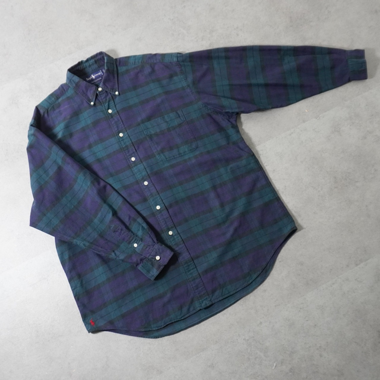 90s Ralph Lauren black watch shirt "The Big Oxford" [L] 古着 - 10