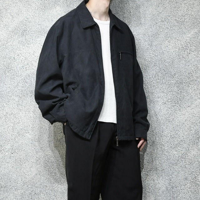 fake suede jacket black